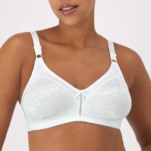 Bali Classic Support Wireless Bra White Floral Lace 34D DF3372 NEW